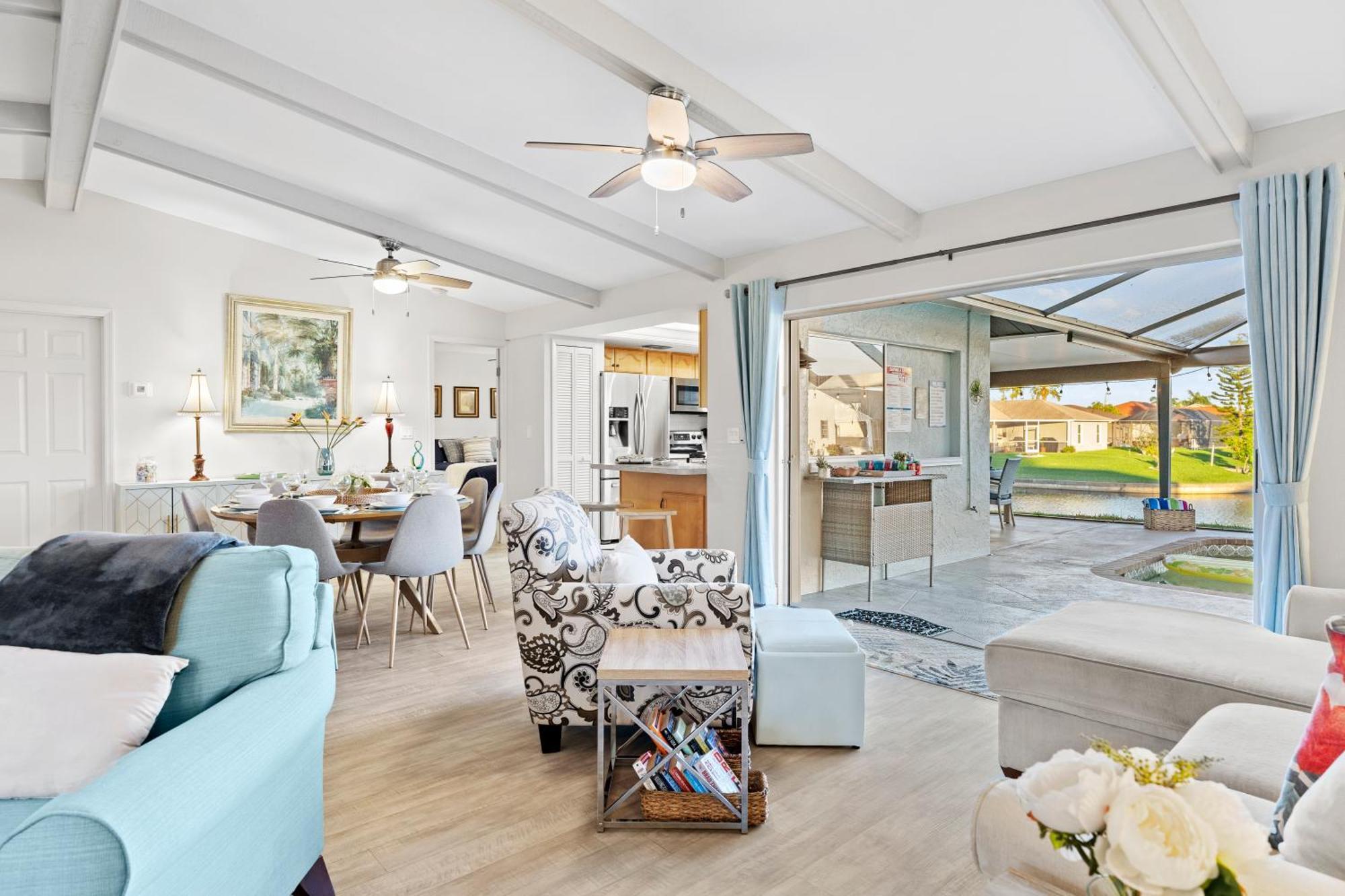 Serenity Waterfront Villa With King Suite, Private Pool, Great Lanai Enclosure And Long Water Views Кейп Корал Екстериор снимка