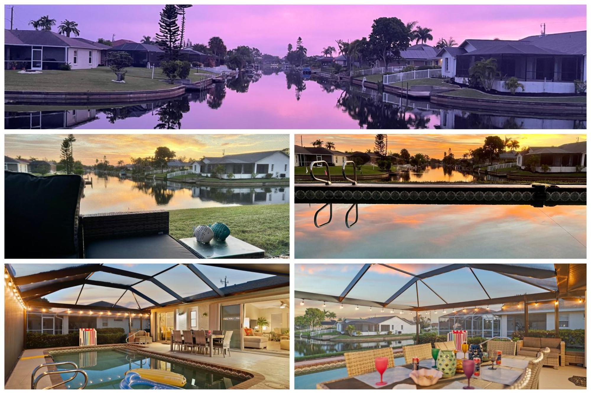 Serenity Waterfront Villa With King Suite, Private Pool, Great Lanai Enclosure And Long Water Views Кейп Корал Екстериор снимка